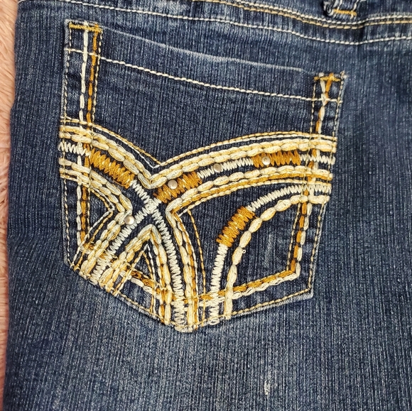 Hydraulic Denim Mini Skirt Size 13/14 - Picture 3 of 4